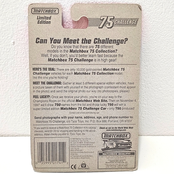 MATCHBOX 1997 Edition Gold Painted Camaro Z-28 Police Car Model - Picture 7 of 13